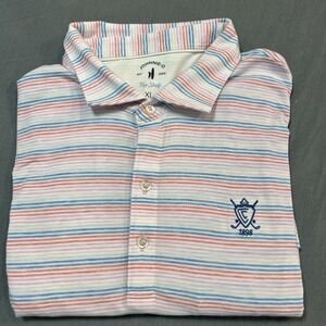 johnnie-O Striped Polo Shirt - Blue, Pink, White